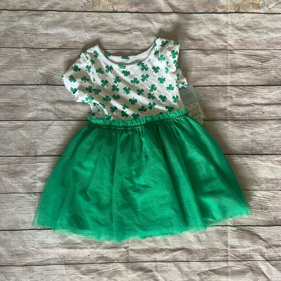 BNWT Cat & Jack St. Patrick’s Day Shamrock Clover Tutu Dress - Picture 2 of 4